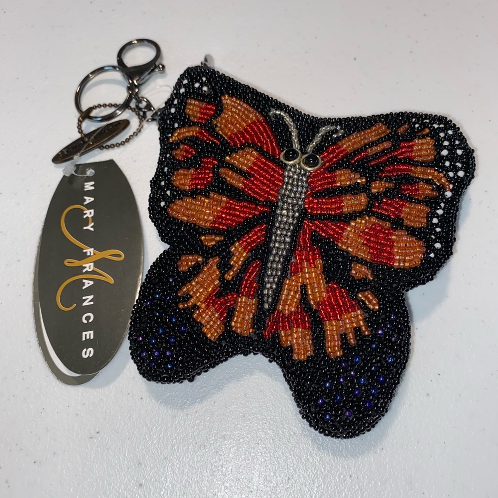 Mary Frances “Butterfly Kisses” Beaded Butterfly Pouch- CP- S891 - Picture 7 of 7